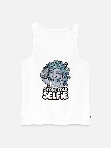 Stone Cold Selfie - Men's Premium Organic Tank Top - white