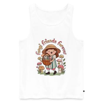 Fungi Friends für immer - Männer Premium Bio Tank Top - Weiß - Vorne - Michal (187cm)