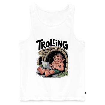 Trolling - Men's Premium Organic Tank Top - white - Front - Michal (187cm)