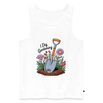 I Dig Gardening - Men's Premium Organic Tank Top - white - Front - Michal (187cm)