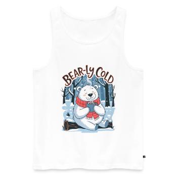 Bear-ly Cold - Men's Premium Organic Tank Top - white - Front - Michal (187cm)