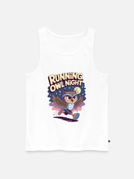 Running Owl Night - Men's Premium Organic Tank Top - white