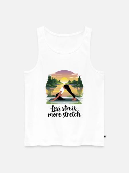 Less Stress, More Stretch - Men's Premium Organic Tank Top - white