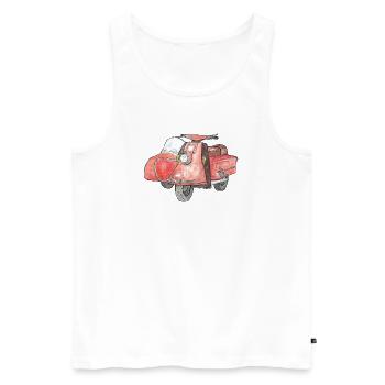 Vintage scooter avec side-car - Débardeur bio Premium Homme - blanc - Devant - Michal (187cm)