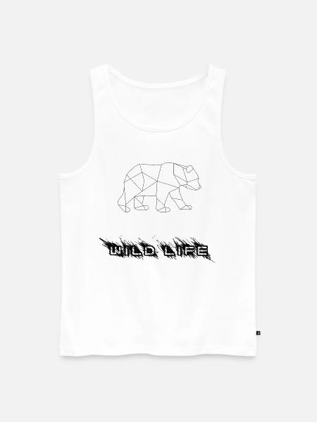 Geometrischer Bär - Männer Premium Bio Tank Top - Weiß