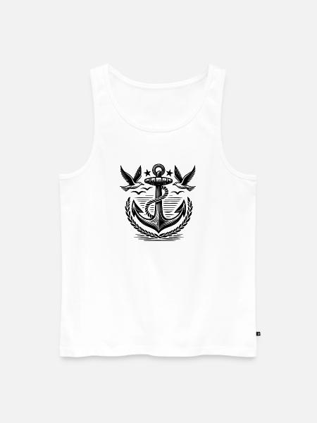 Anchor Seagulls Logo - Men's Premium Organic Tank Top - white