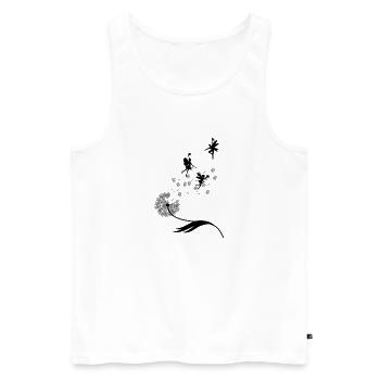 Papillons design puste fleurs prairie coeurs fées - Débardeur bio Premium Homme - blanc - Devant - Michal (187cm)