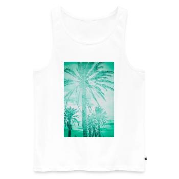 Mintteal Palm Tree Panorama - Men's Premium Organic Tank Top - white - Front - Michal (187cm)
