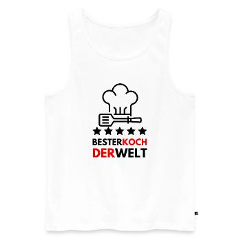 Der beste Koch der Welt - Geschenk - Männer Premium Bio Tank Top - Weiß - Vorne - Michal (187cm)