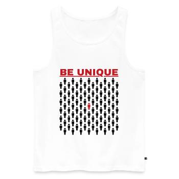 Soyez unique dans la foule - Débardeur bio Premium Homme - blanc - Devant - Michal (187cm)