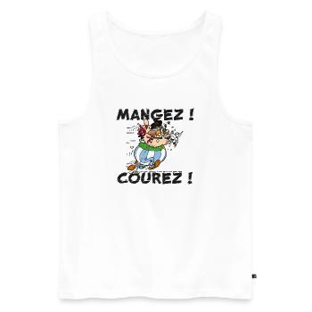 Obelix – Iss! Lauf! - Männer Premium Bio Tank Top - Weiß - Vorne - Michal (187cm)
