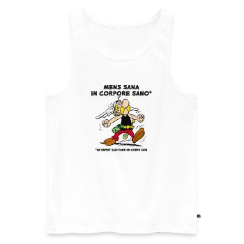 Asterix – Ein gesunder Geist in einem gesunden Körper - Männer Premium Bio Tank Top - Weiß - Vorne - Michal (187cm)