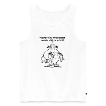Asterix Fruits B W - Männer Premium Bio Tank Top - Weiß - Vorne - Michal (187cm)