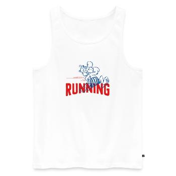 Asterix & Obelix Asterix Läuft Design - Männer Premium Bio Tank Top - Weiß - Vorne - Michal (187cm)