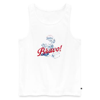 Asterix & Obelix Bravo! Charakterdesign - Männer Premium Bio Tank Top - Weiß - Vorne - Michal (187cm)