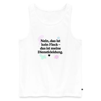 Das ist kein Fleck! (schwarz & bunt) - Männer Premium Bio Tank Top - Weiß - Vorne - Michal (187cm)