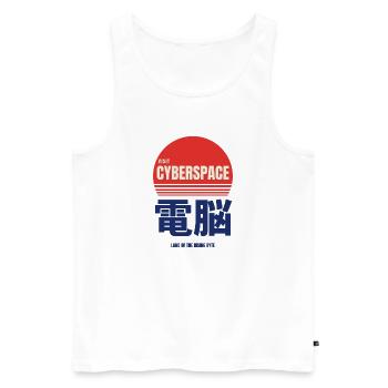 Besuchen Sie Cyberspace Land Of The Rising Byte - Männer Premium Bio Tank Top - Weiß - Vorne - Michal (187cm)