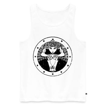 Europa packt den Stier bei den Hörnern used look  - Männer Premium Bio Tank Top - Weiß - Vorne - Michal (187cm)