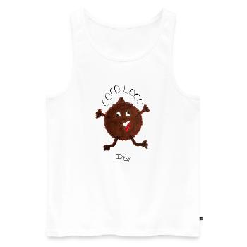 CocoLoco – verrückte Kokosnuss - Männer Premium Bio Tank Top - Weiß - Vorne - Michal (187cm)