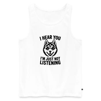 Husky Sprüche Huskies Hund Lustiges Husky Geschenk - Männer Premium Bio Tank Top - Weiß - Vorne - Michal (187cm)