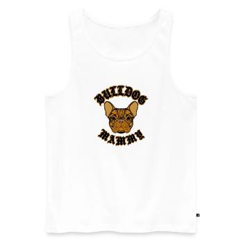 Bulldogge Mama Grafik - Männer Premium Bio Tank Top - Weiß - Vorne - Michal (187cm)