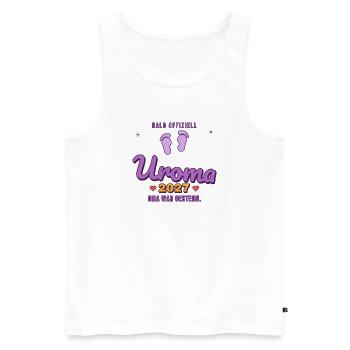 Uroma 2027 – Oma war gestern - Männer Premium Bio Tank Top - Weiß - Vorne - Michal (187cm)