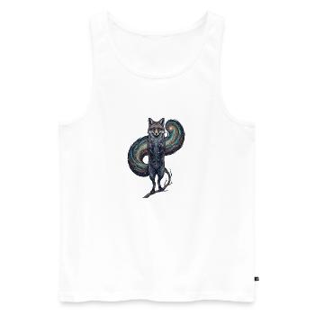 Kosmischer Fuchs – Galaxie Sternen Kunst - Männer Premium Bio Tank Top - Weiß - Vorne - Michal (187cm)