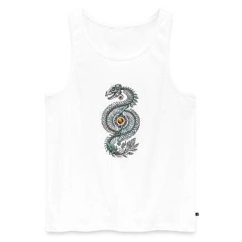 Skelett Dinosaurier Natur Fantasy Kunst - Männer Premium Bio Tank Top - Weiß - Vorne - Michal (187cm)
