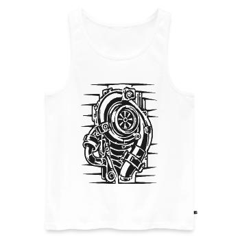 Vintage Taucherhelm Linienkunst - Männer Premium Bio Tank Top - Weiß - Vorne - Michal (187cm)
