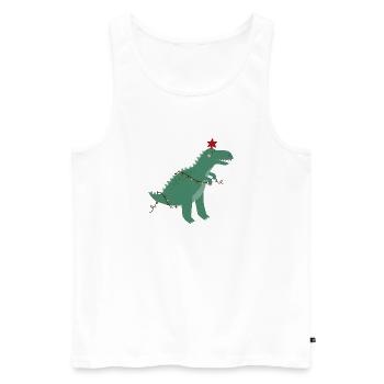 Niedlicher Weihnachtsdinosaurier - Männer Premium Bio Tank Top - Weiß - Vorne - Michal (187cm)