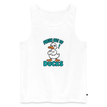 Fresh Out Of Ducks Lustige Freche Ente - Männer Premium Bio Tank Top - Weiß - Vorne - Michal (187cm)