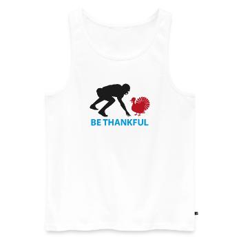Sei dankbar, Truthahn-Silhouette - Männer Premium Bio Tank Top - Weiß - Vorne - Michal (187cm)