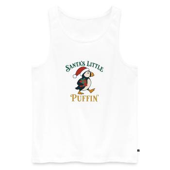 Weihnachtsmanns kleiner Papageitaucher süßer Weihnachtsvogel - Männer Premium Bio Tank Top - Weiß - Vorne - Michal (187cm)