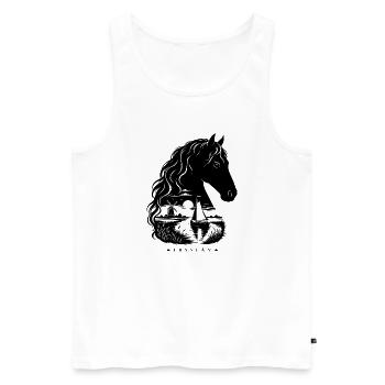 Friese Pferd Fryslân Landschaft Double Exposure - Männer Premium Bio Tank Top - Weiß - Vorne - Michal (187cm)