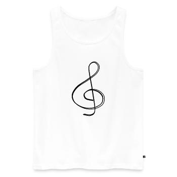 Violinschlüssel handgezeichnet - Männer Premium Bio Tank Top - Weiß - Vorne - Michal (187cm)