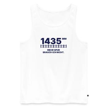 1435 mm Normalspur – Lustiges Eisenbahner Shirt - Männer Premium Bio Tank Top - Weiß - Vorne - Michal (187cm)