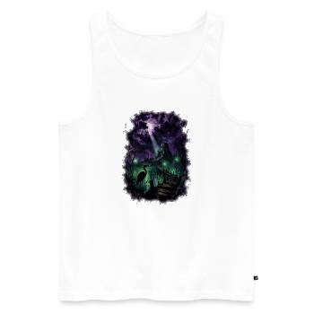 Mystischer Grusel Sumpf – Gothic Horror Schloss - Männer Premium Bio Tank Top - Weiß - Vorne - Michal (187cm)