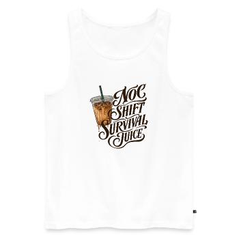 NOC Shift Survival Juice Typografie Iced Coffee - Männer Premium Bio Tank Top - Weiß - Vorne - Michal (187cm)