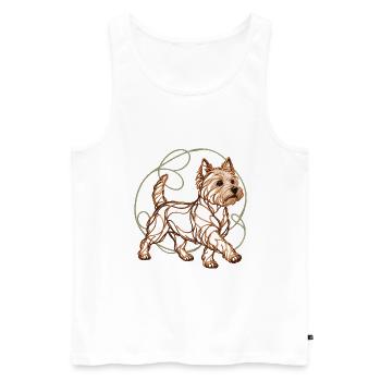 West Highland White Terrier - Männer Premium Bio Tank Top - Weiß - Vorne - Michal (187cm)