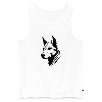 Dog dog - Männer Premium Bio Tank Top - Weiß - Vorne - Michal (187cm)