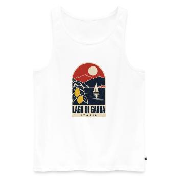 Lago di Garda Vintage-Reiseplakat Gardasee - Männer Premium Bio Tank Top - Weiß - Vorne - Michal (187cm)