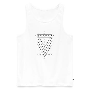 Geometrische Dreiecke - Männer Premium Bio Tank Top - Weiß - Vorne - Michal (187cm)