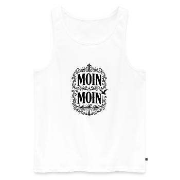 Moin Moin – norddeutscher Gruß mit Möwe - Männer Premium Bio Tank Top - Weiß - Vorne - Michal (187cm)
