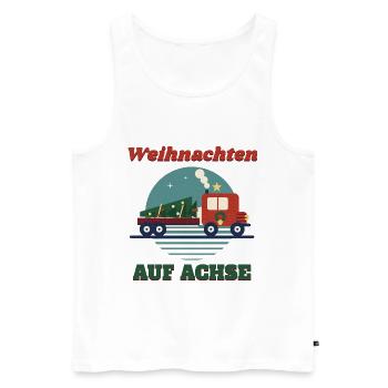 Weihnachten auf Achse – Retro LKW Fernfahrer - Männer Premium Bio Tank Top - Weiß - Vorne - Michal (187cm)