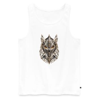 Silberhelm Kriegereule – Fantasy - Männer Premium Bio Tank Top - Weiß - Vorne - Michal (187cm)