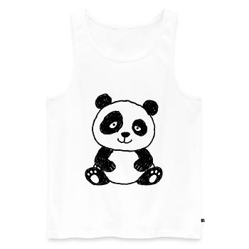 Niedlicher Panda im Kinder-Kritzelstil - Männer Premium Bio Tank Top - Weiß - Vorne - Michal (187cm)
