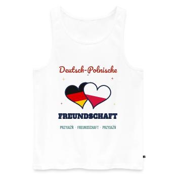 Deutsch-Polnische Freundschaft – Zwei Herzen - Männer Premium Bio Tank Top - Weiß - Vorne - Michal (187cm)