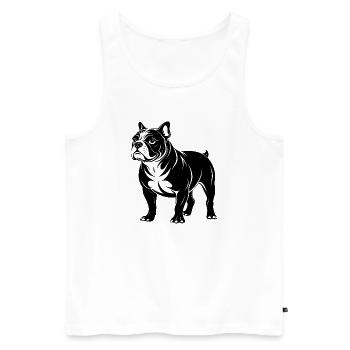 Bulldog-Hund-Stand - Männer Premium Bio Tank Top - Weiß - Vorne - Michal (187cm)