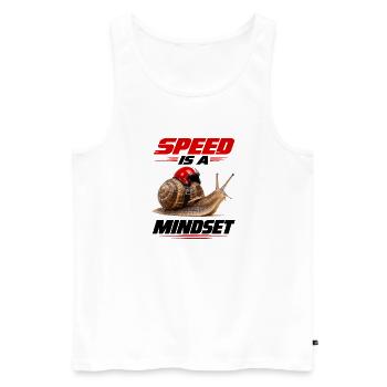  Speed Is A Mindset Schnecke Mit Rennhelm Und - Männer Premium Bio Tank Top - Weiß - Vorne - Michal (187cm)