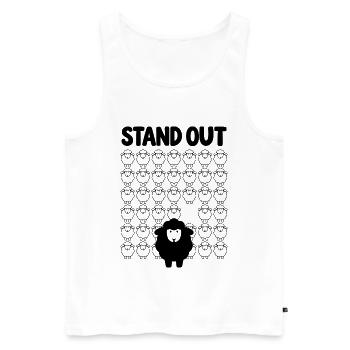 Schwarzes Schaf – Stand Out - Männer Premium Bio Tank Top - Weiß - Vorne - Michal (187cm)